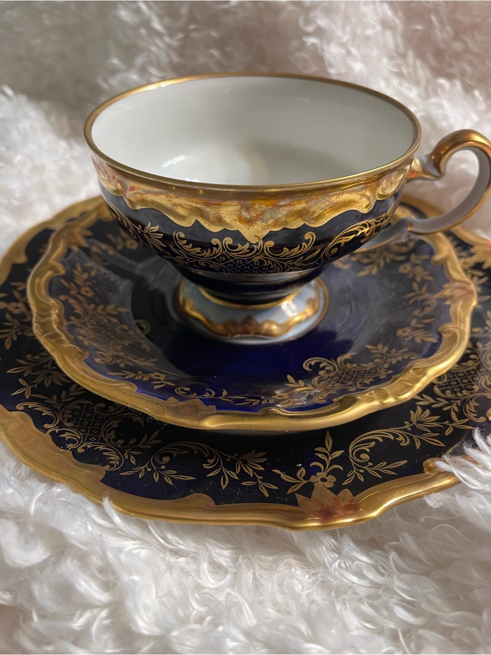 Vintage Echt Weinmar kobalt tea Cup Saucer and plate lot Set bone china